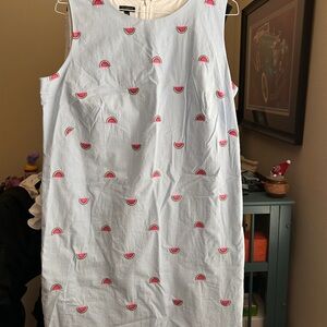 Talbots White Sheath Dress Sleeveless Crew Neck